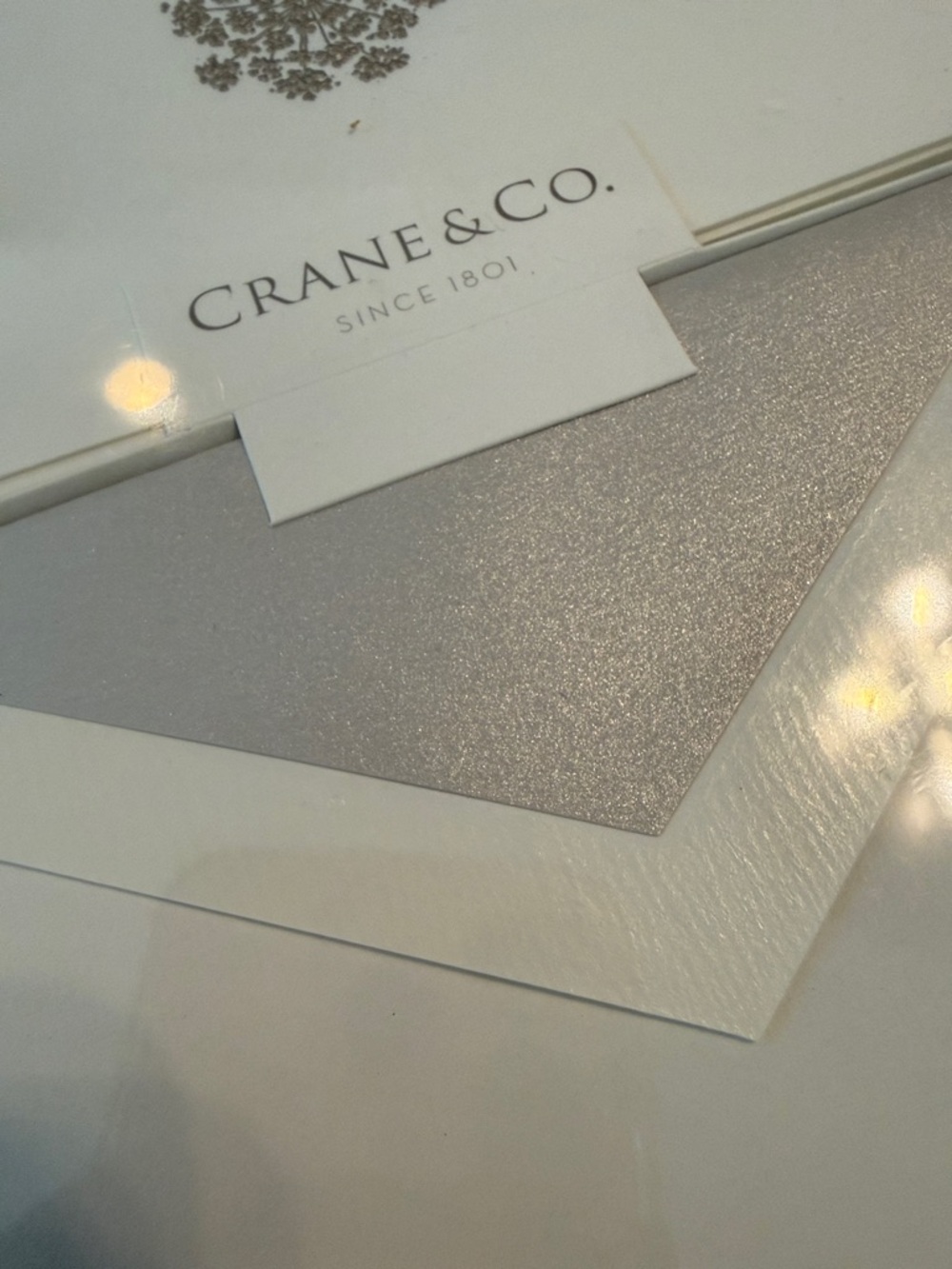 NIB CRANE & Co Stationary Silver Queen Anne Lace Design Notecards 15 w/ envelope - Picture 3 of 5